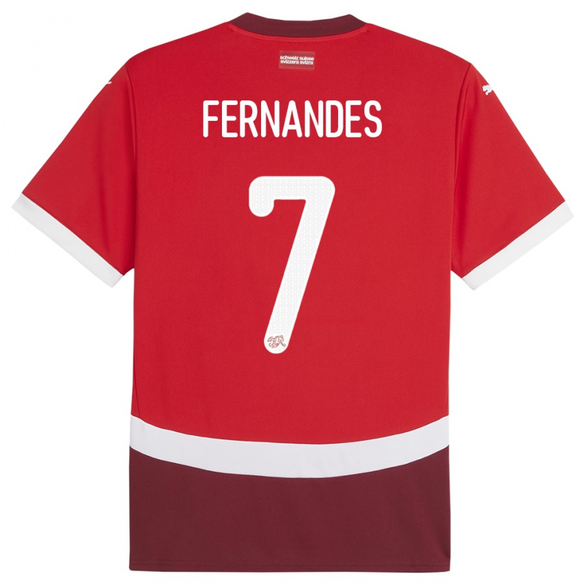 Dames Zwitserland Ruben Fernandes #7 Rood Thuisshirt Thuistenue 24-26 T-Shirt