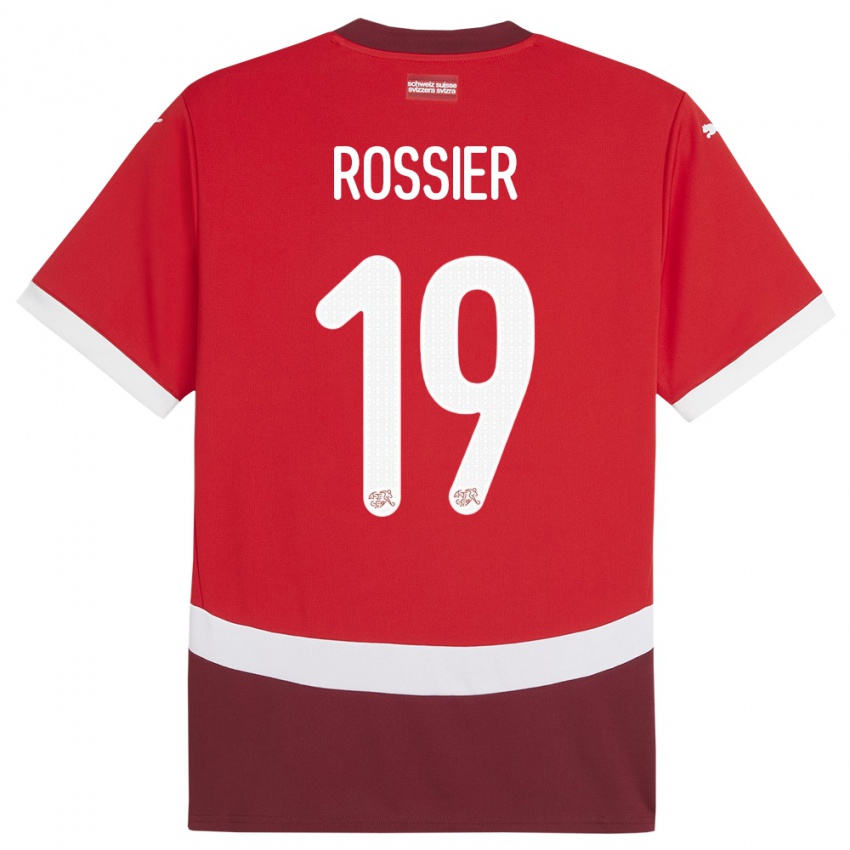 Dames Zwitserland Evan Rossier #19 Rood Thuisshirt Thuistenue 24-26 T-Shirt