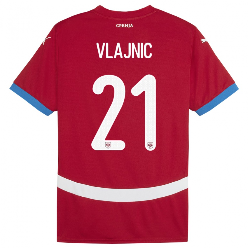 Dames Servië Tyla Jay Vlajnic #21 Rood Thuisshirt Thuistenue 24-26 T-Shirt