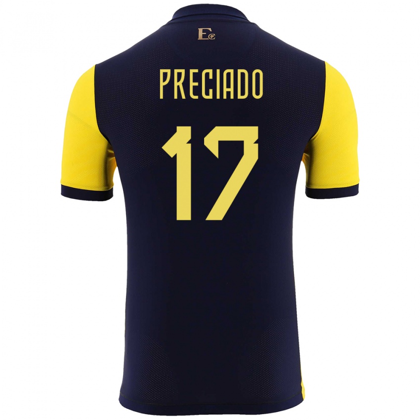 Dames Ecuador Angelo Preciado #17 Geel Thuisshirt Thuistenue 24-26 T-Shirt