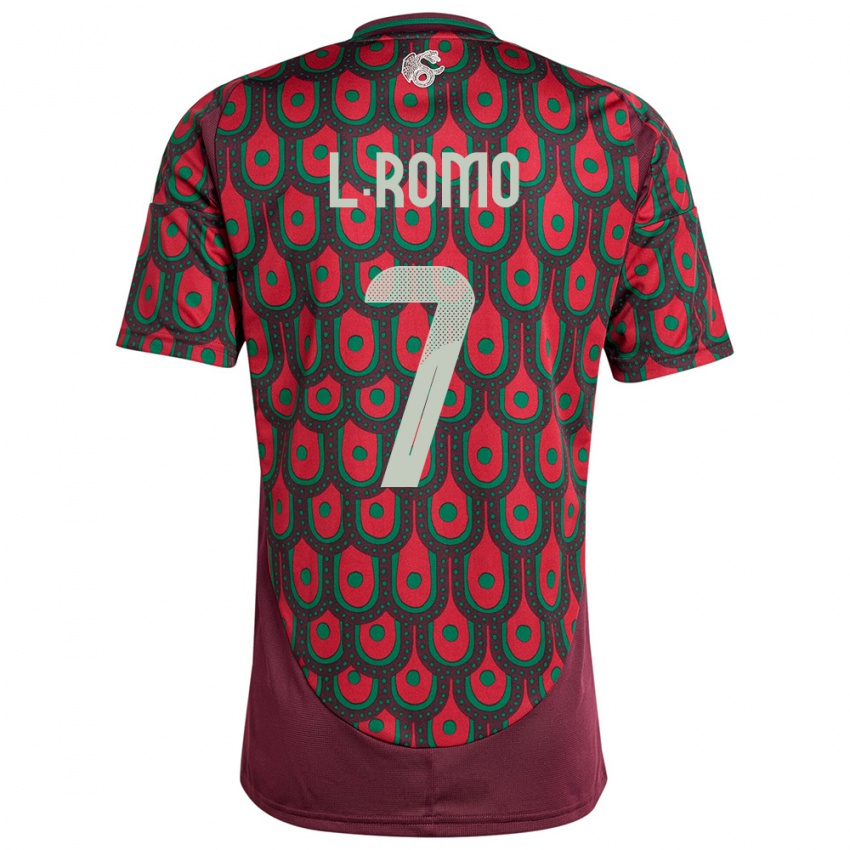 Dames Mexico Luis Romo #7 Kastanjebruin Thuisshirt Thuistenue 24-26 T-Shirt