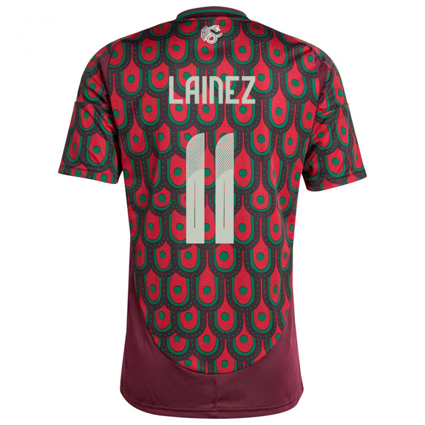 Dames Mexico Diego Lainez #11 Kastanjebruin Thuisshirt Thuistenue 24-26 T-Shirt