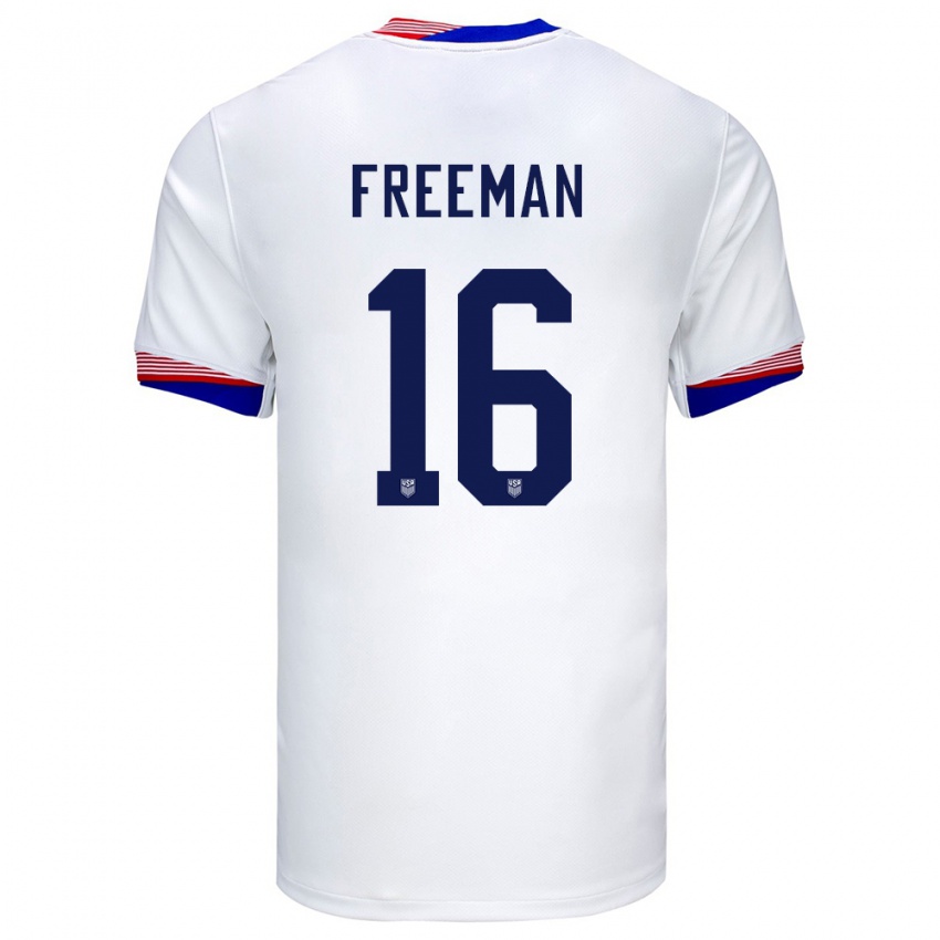 Dames Verenigde Staten Alex Freeman #16 Wit Thuisshirt Thuistenue 24-26 T-Shirt