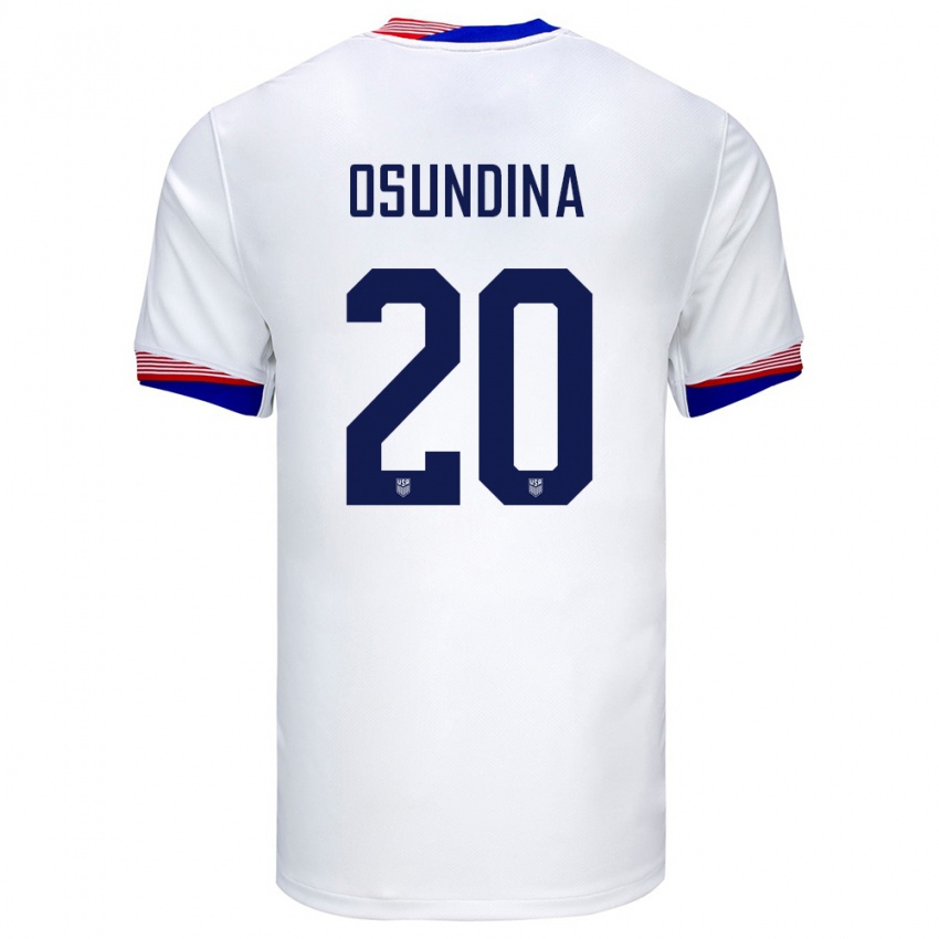 Dames Verenigde Staten Korede Osundina #20 Wit Thuisshirt Thuistenue 24-26 T-Shirt