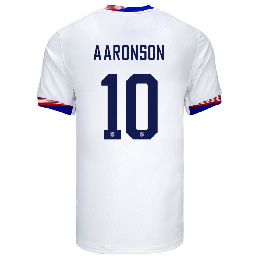 Dames Verenigde Staten Paxten Aaronson #10 Wit Thuisshirt Thuistenue 24-26 T-Shirt