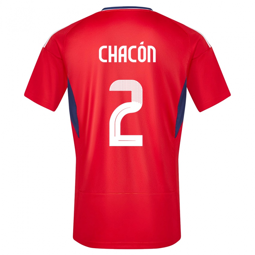 Dames Costa Rica Daniel Chacon #2 Rood Thuisshirt Thuistenue 24-26 T-Shirt