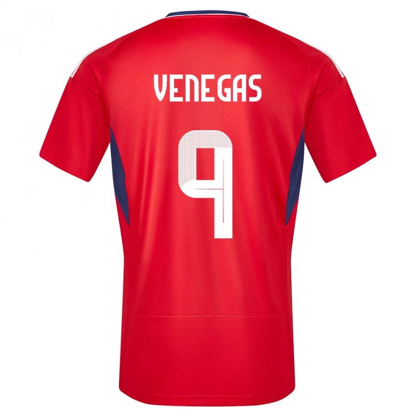 Dames Costa Rica Carolina Venegas #9 Rood Thuisshirt Thuistenue 24-26 T-Shirt