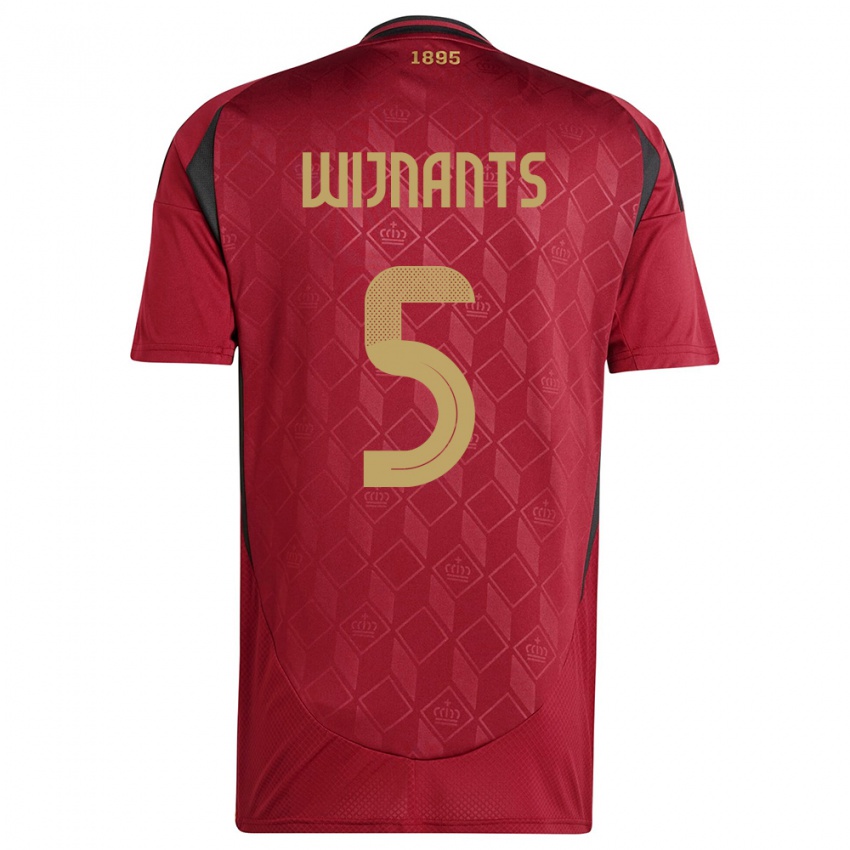 Dames België Sarah Wijnants #5 Bourgondië Thuisshirt Thuistenue 24-26 T-Shirt