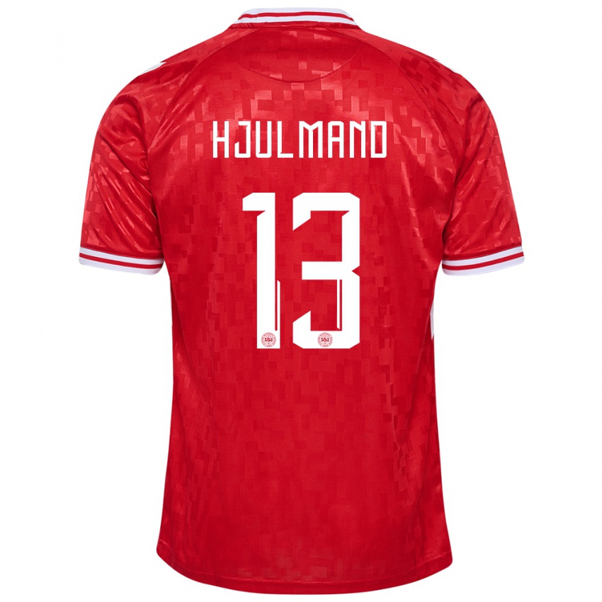 Dames Denemarken Morten Hjulmand #13 Rood Thuisshirt Thuistenue 24-26 T-Shirt