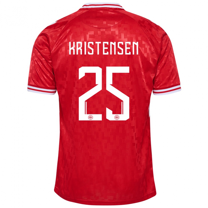 Dames Denemarken Rasmus Kristensen #25 Rood Thuisshirt Thuistenue 24-26 T-Shirt