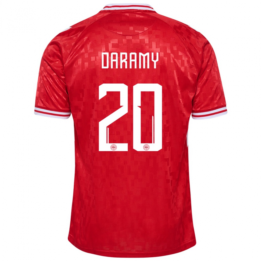 Dames Denemarken Mohamed Daramy #20 Rood Thuisshirt Thuistenue 24-26 T-Shirt
