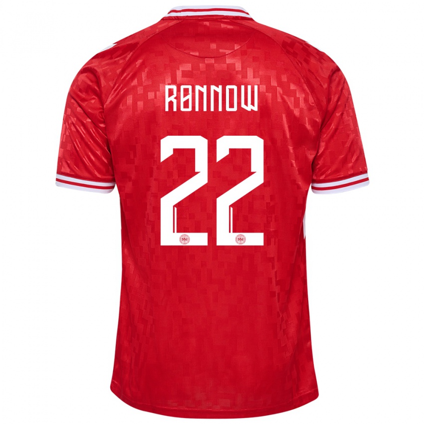 Dames Denemarken Frederik Ronnow #22 Rood Thuisshirt Thuistenue 24-26 T-Shirt