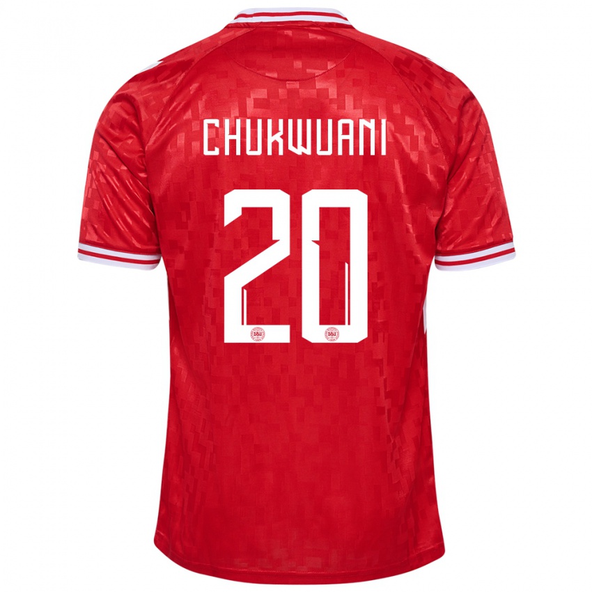 Dames Denemarken Tochi Chukwuani #20 Rood Thuisshirt Thuistenue 24-26 T-Shirt
