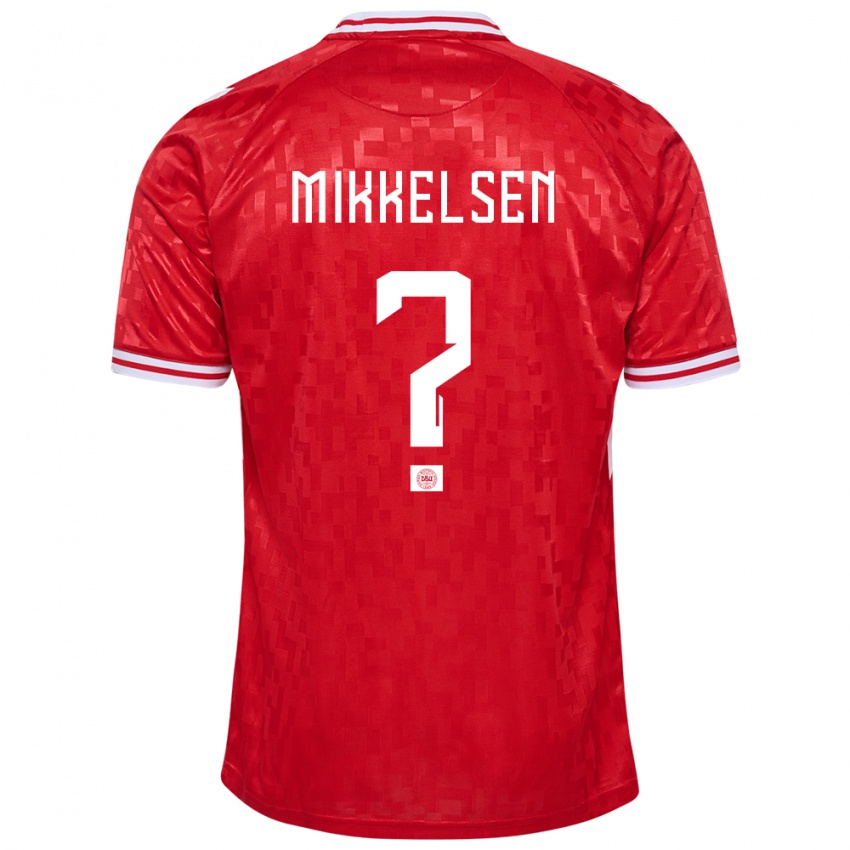 Dames Denemarken Sebastian Mikkelsen #0 Rood Thuisshirt Thuistenue 24-26 T-Shirt