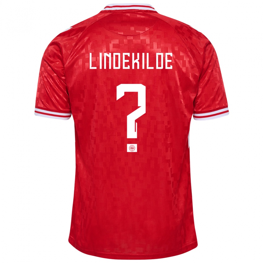 Dames Denemarken Jonatan Lindekilde #0 Rood Thuisshirt Thuistenue 24-26 T-Shirt