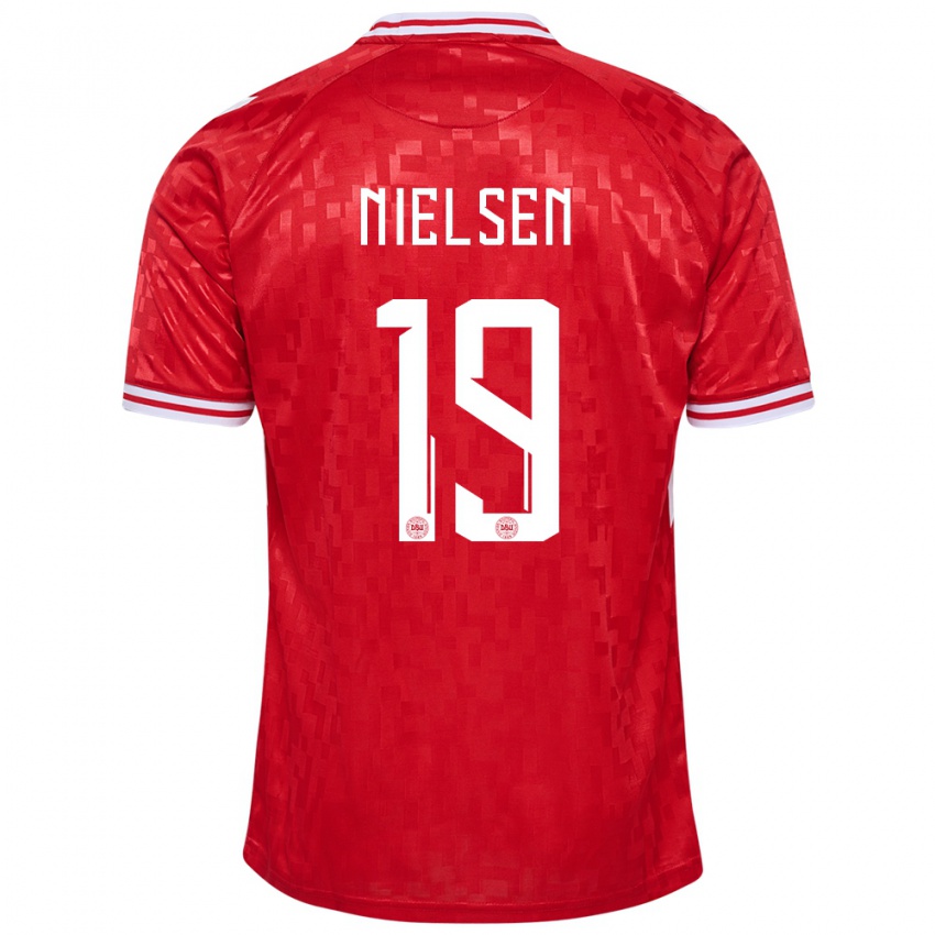 Dames Denemarken Casper Nielsen #19 Rood Thuisshirt Thuistenue 24-26 T-Shirt