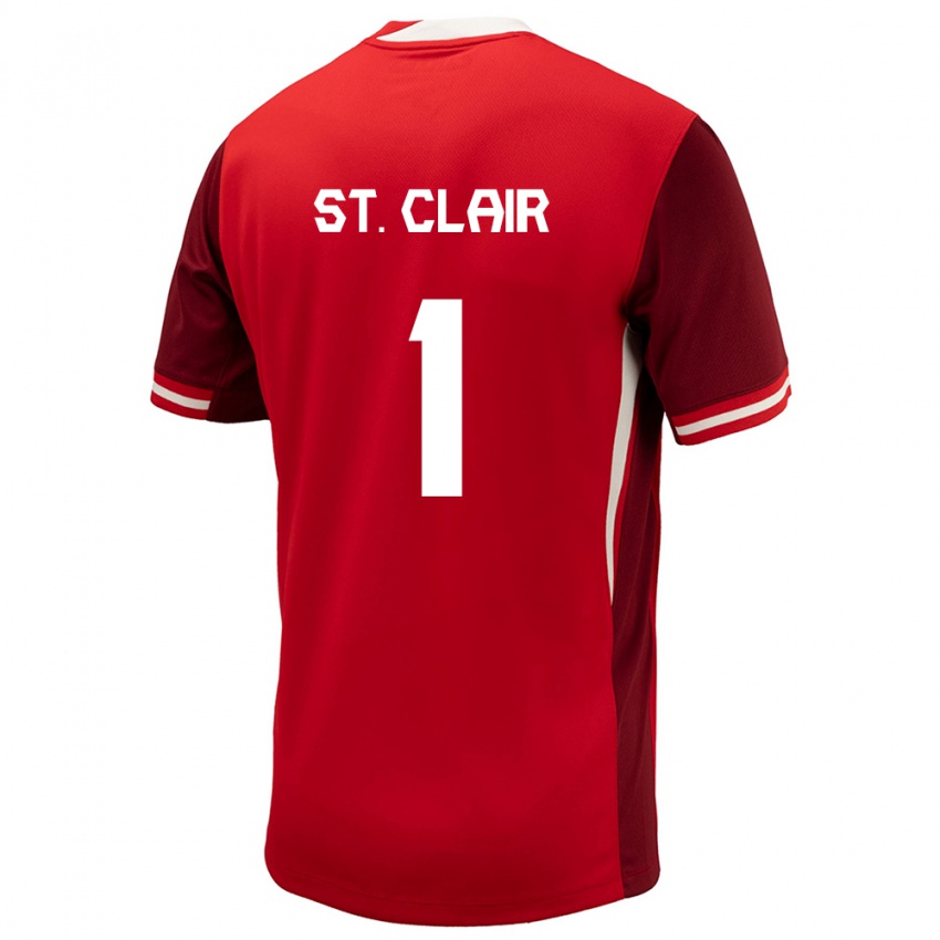 Dames Canada Dayne St Clair #1 Rood Thuisshirt Thuistenue 24-26 T-Shirt