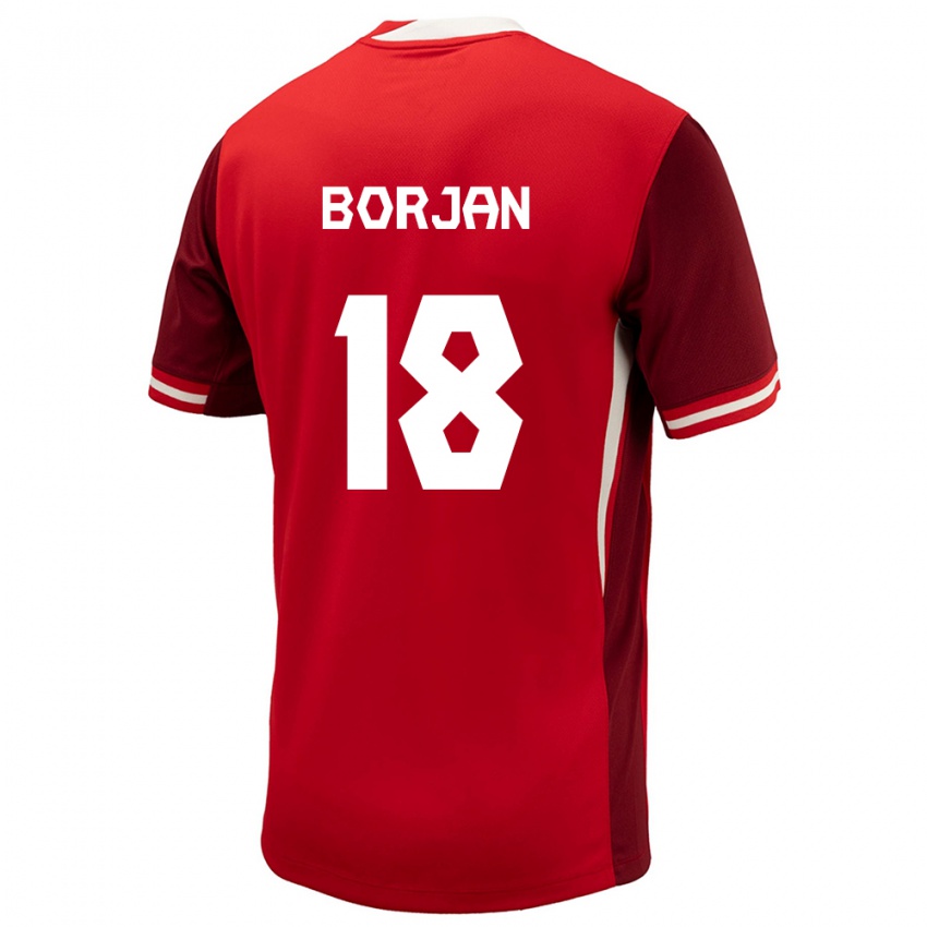 Dames Canada Milan Borjan #18 Rood Thuisshirt Thuistenue 24-26 T-Shirt