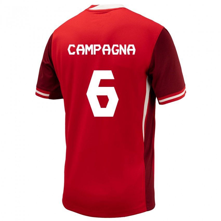 Dames Canada Matteo Campagna #6 Rood Thuisshirt Thuistenue 24-26 T-Shirt