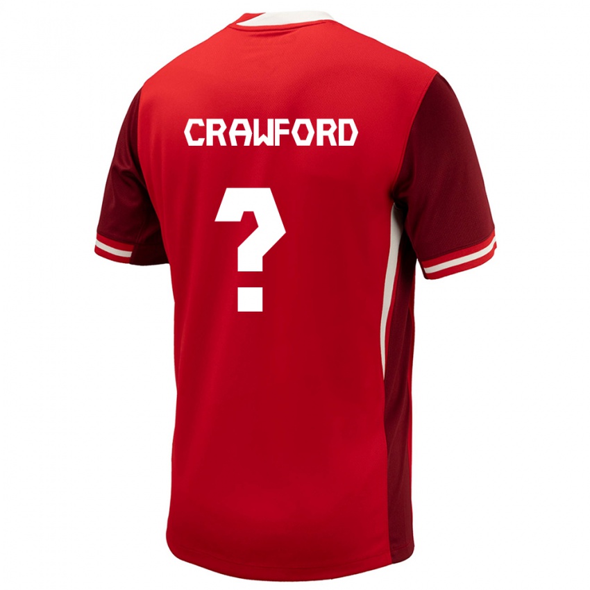 Dames Canada Tyler Crawford #0 Rood Thuisshirt Thuistenue 24-26 T-Shirt