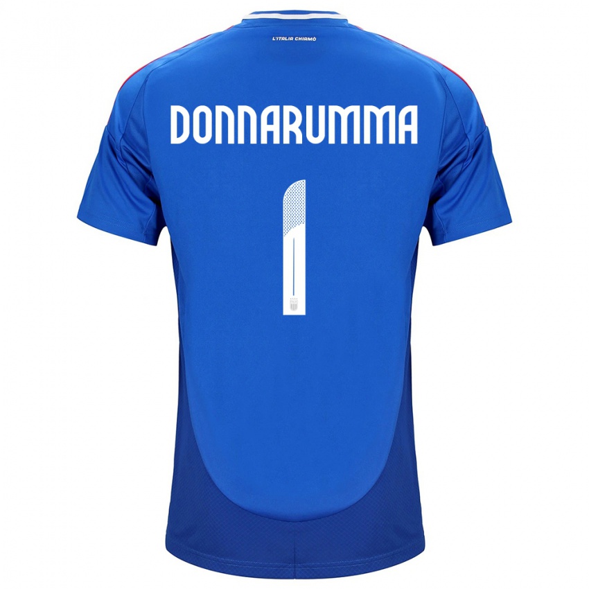 Dames Italië Gianluigi Donnarumma #1 Blauw Thuisshirt Thuistenue 24-26 T-Shirt