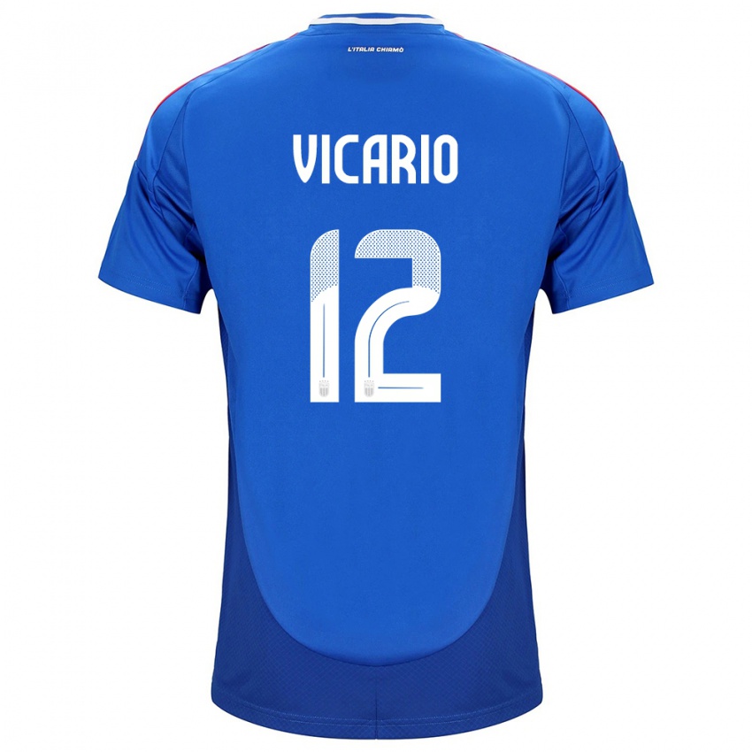 Dames Italië Guglielmo Vicario #12 Blauw Thuisshirt Thuistenue 24-26 T-Shirt