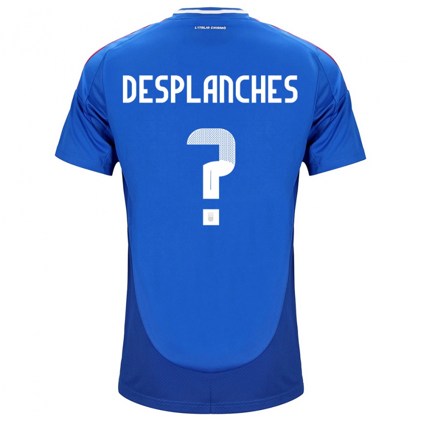 Dames Italië Sebastiano Desplanches #0 Blauw Thuisshirt Thuistenue 24-26 T-Shirt