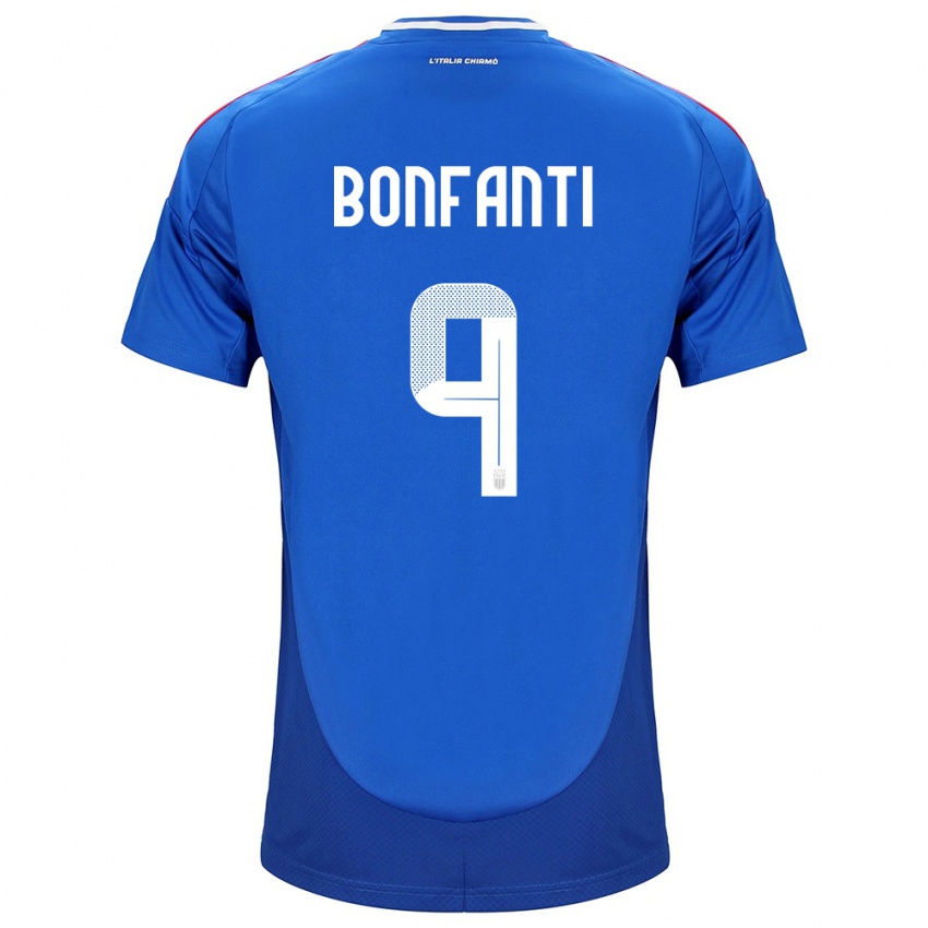 Dames Italië Nicholas Bonfanti #9 Blauw Thuisshirt Thuistenue 24-26 T-Shirt