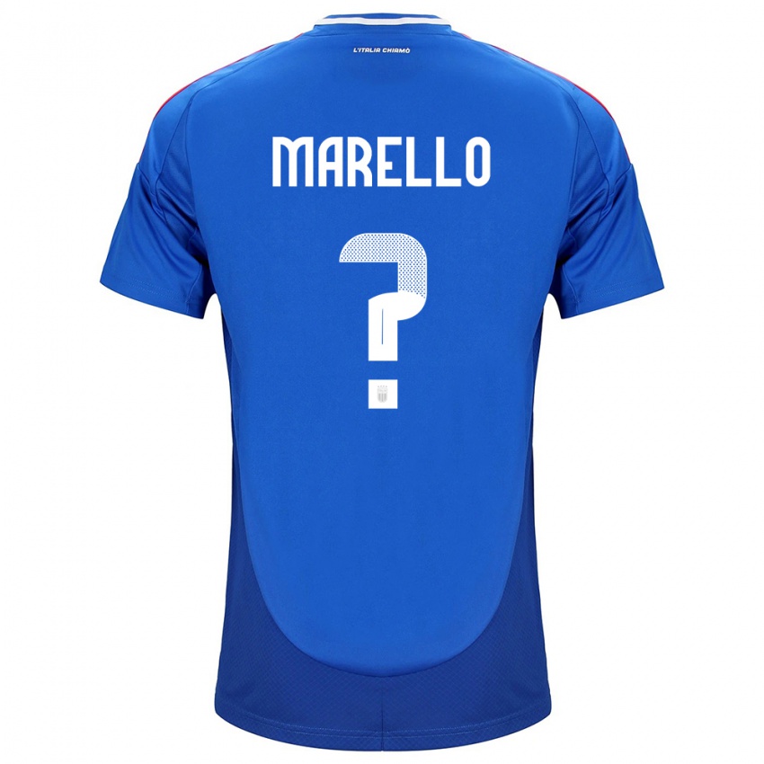 Dames Italië Mattia Marello #0 Blauw Thuisshirt Thuistenue 24-26 T-Shirt