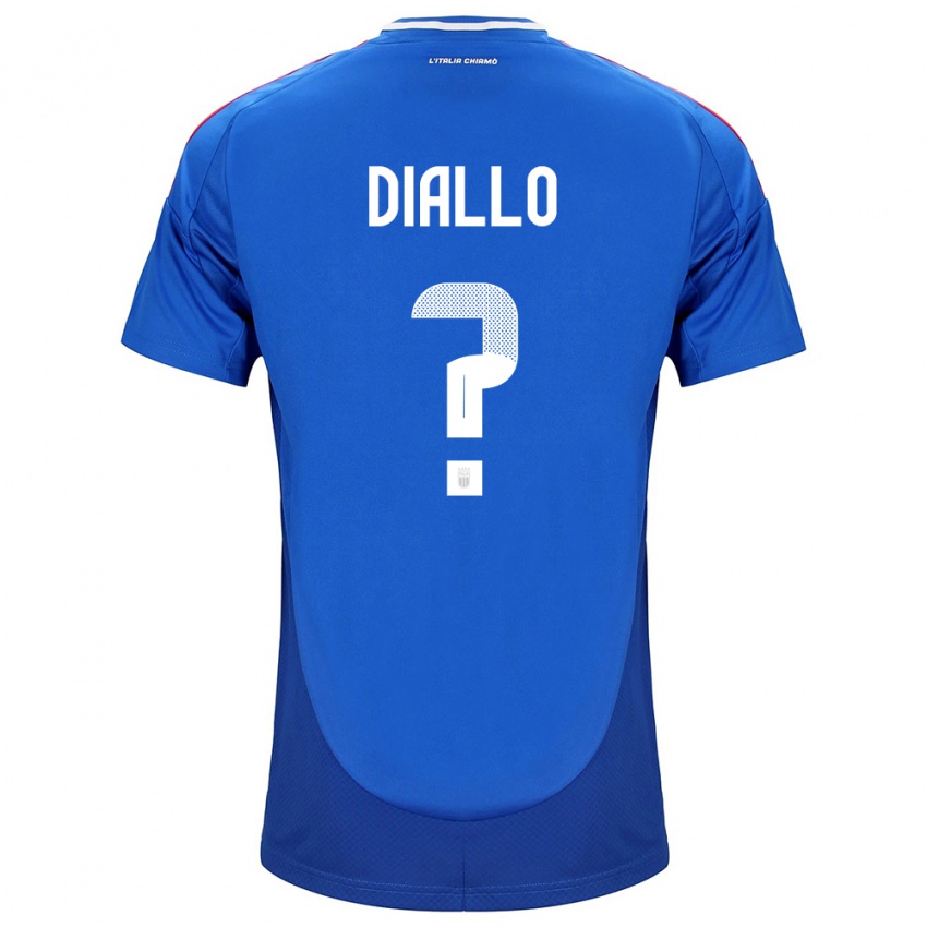 Dames Italië Djibril Diallo #0 Blauw Thuisshirt Thuistenue 24-26 T-Shirt