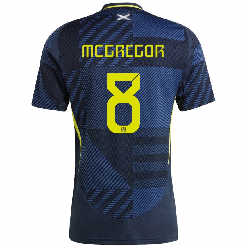 Dames Schotland Callum Mcgregor #8 Donkerblauw Thuisshirt Thuistenue 24-26 T-Shirt