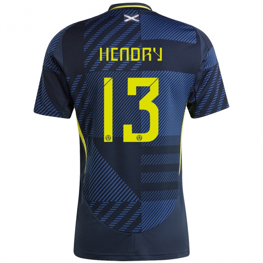 Dames Schotland Jack Hendry #13 Donkerblauw Thuisshirt Thuistenue 24-26 T-Shirt