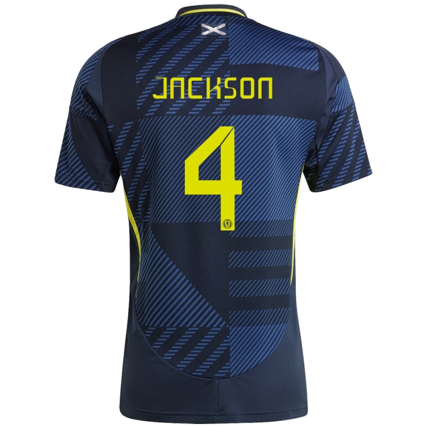 Dames Schotland Louis Jackson #4 Donkerblauw Thuisshirt Thuistenue 24-26 T-Shirt