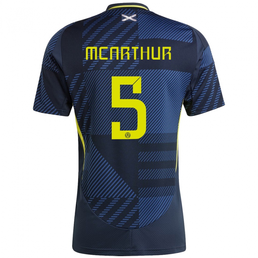 Dames Schotland Charlie Mcarthur #5 Donkerblauw Thuisshirt Thuistenue 24-26 T-Shirt