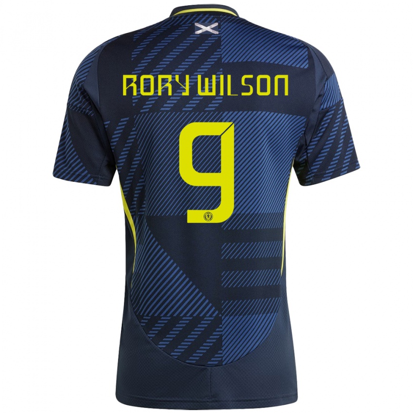 Dames Schotland Rory Wilson #9 Donkerblauw Thuisshirt Thuistenue 24-26 T-Shirt