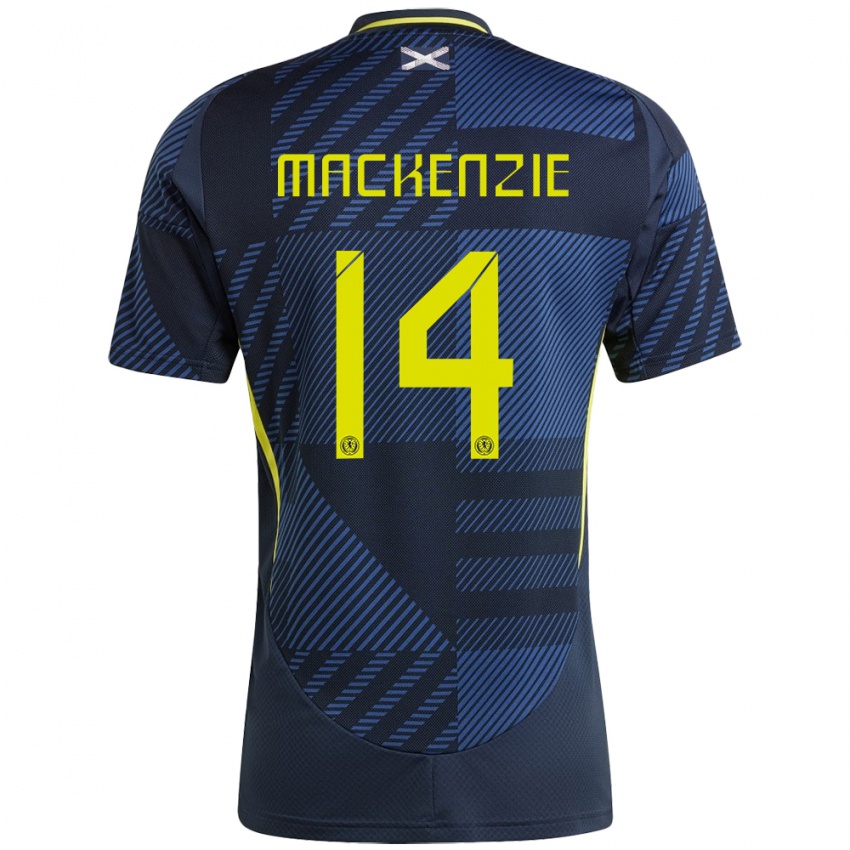 Dames Schotland Magnus Mackenzie #14 Donkerblauw Thuisshirt Thuistenue 24-26 T-Shirt