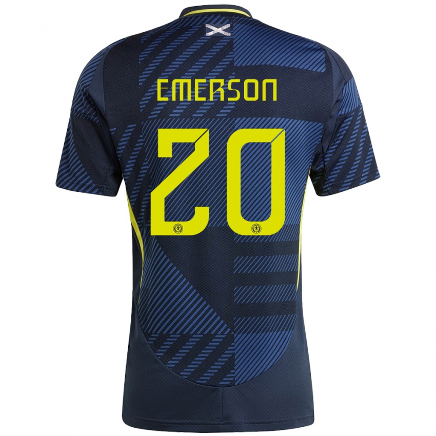 Dames Schotland Johnny Emerson #20 Donkerblauw Thuisshirt Thuistenue 24-26 T-Shirt