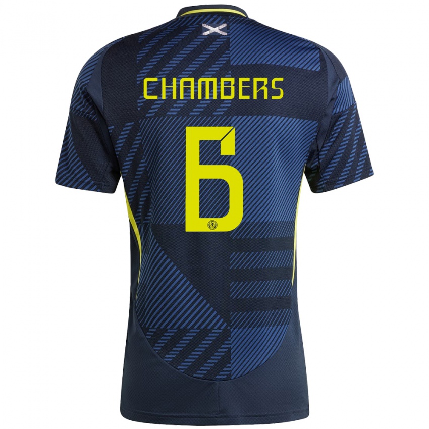 Dames Schotland Sam Chambers #6 Donkerblauw Thuisshirt Thuistenue 24-26 T-Shirt