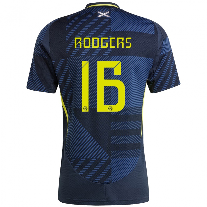 Dames Schotland Amy Rodgers #16 Donkerblauw Thuisshirt Thuistenue 24-26 T-Shirt