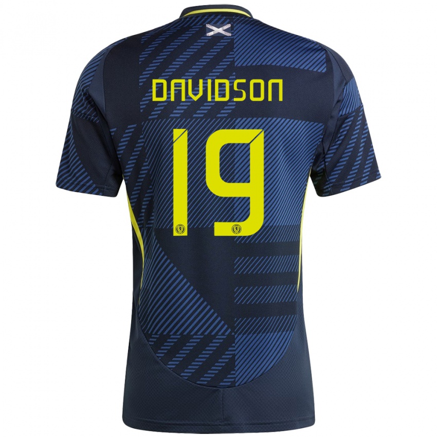 Dames Schotland Lauren Davidson #19 Donkerblauw Thuisshirt Thuistenue 24-26 T-Shirt