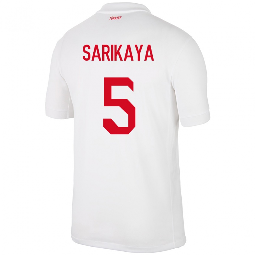 Dames Turkije Efe Sarıkaya #5 Wit Thuisshirt Thuistenue 24-26 T-Shirt