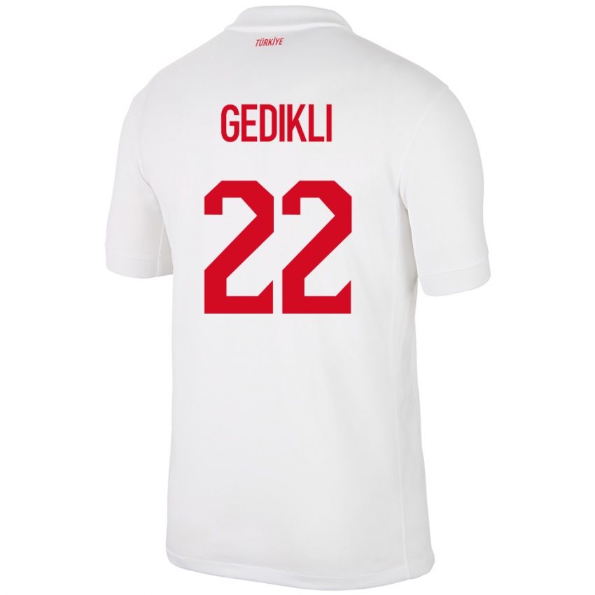 Dames Turkije Berkant Gedikli #22 Wit Thuisshirt Thuistenue 24-26 T-Shirt
