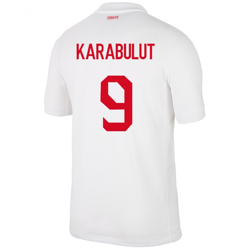 Dames Turkije Arzu Karabulut #9 Wit Thuisshirt Thuistenue 24-26 T-Shirt