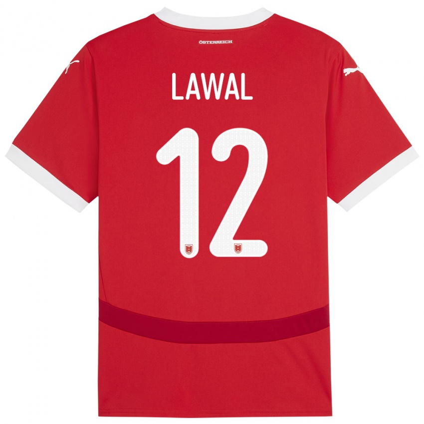 Dames Oostenrijk Tobias Lawal #12 Rood Thuisshirt Thuistenue 24-26 T-Shirt