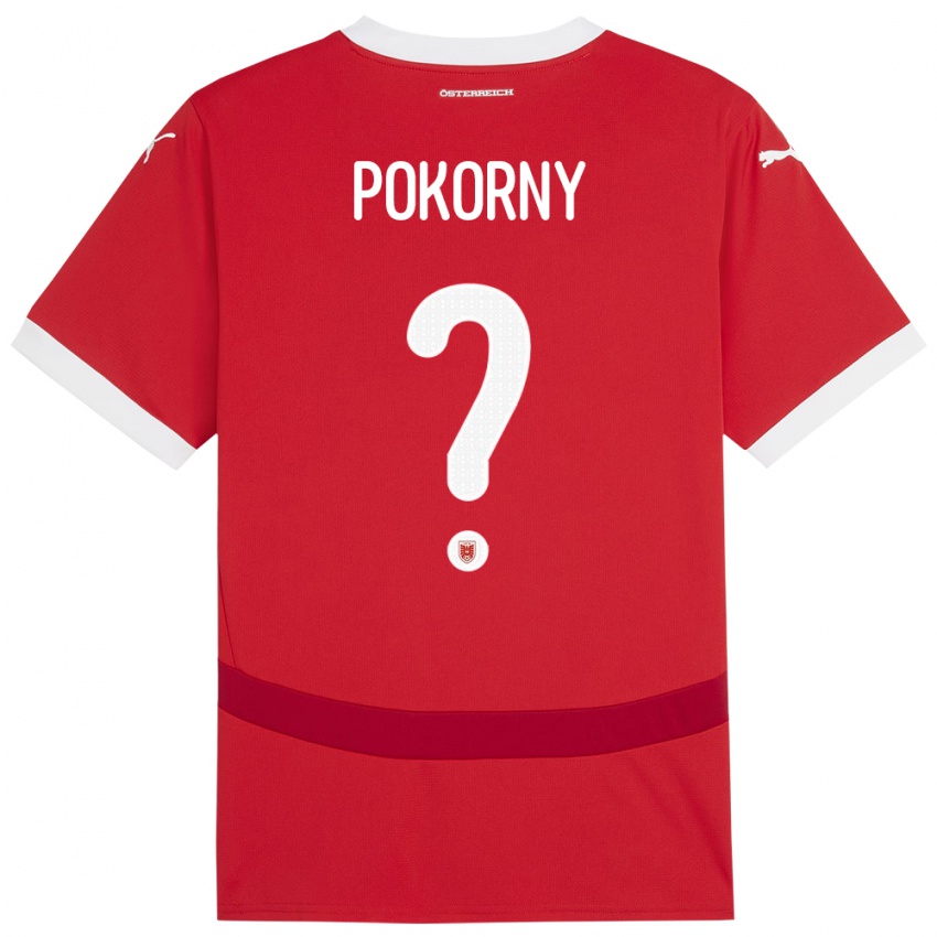 Dames Oostenrijk Jakob Pokorny #0 Rood Thuisshirt Thuistenue 24-26 T-Shirt