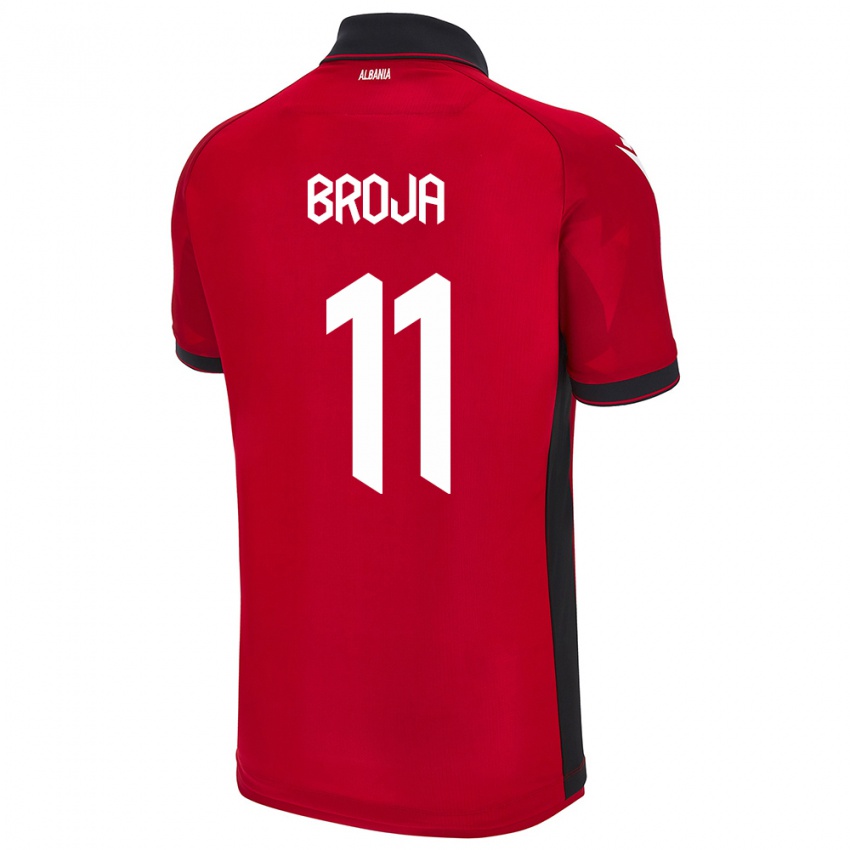 Dames Albanië Armando Broja #11 Rood Thuisshirt Thuistenue 24-26 T-Shirt