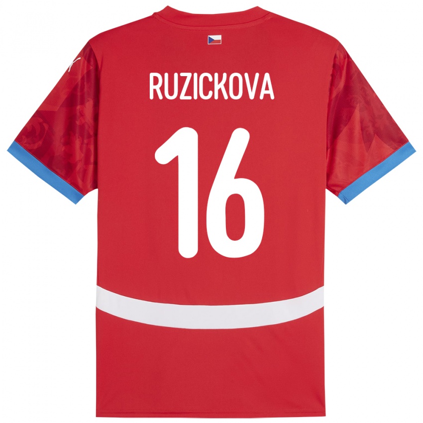 Dames Tsjechië Barbora Růžičková #16 Rood Thuisshirt Thuistenue 24-26 T-Shirt