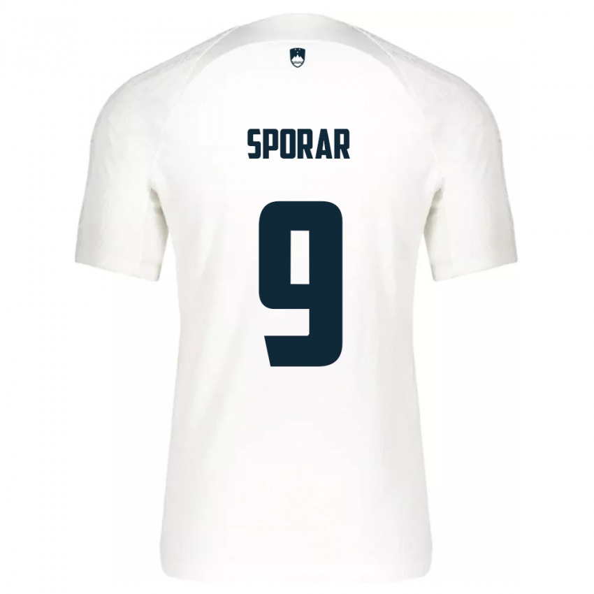 Dames Slovenië Andraz Sporar #9 Wit Thuisshirt Thuistenue 24-26 T-Shirt
