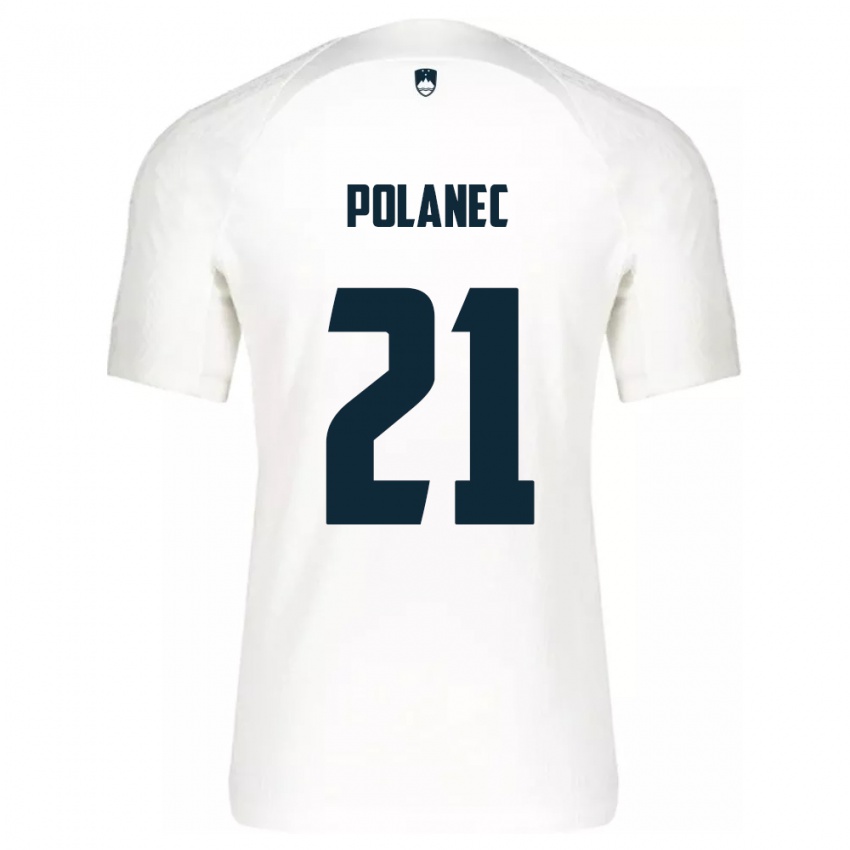 Dames Slovenië Gaj Polanec #21 Wit Thuisshirt Thuistenue 24-26 T-Shirt