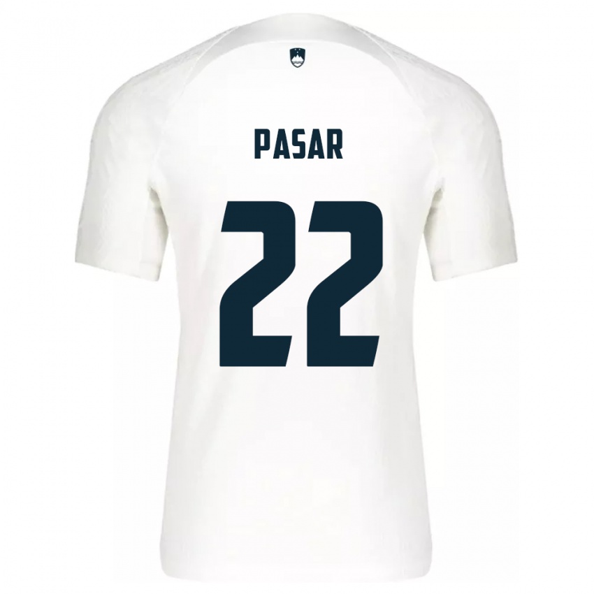 Dames Slovenië Melania Pasar #22 Wit Thuisshirt Thuistenue 24-26 T-Shirt